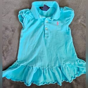 RALPH LAUREN BLUE POLO DREES - 18M